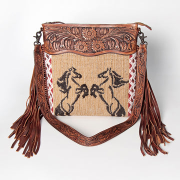 American Darling Signature Crossbody Hand Tooled Saddle Blanket Genuine Leather Women Bag Western Handbag Purse